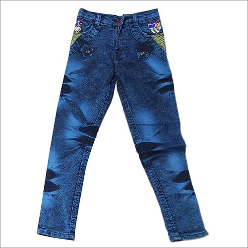 Blue Kids Slim Fit Plain Jeans