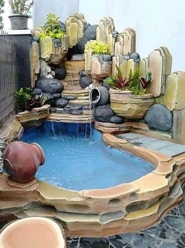 Cement Natural indoor outdoor Garden Wall Fountain 023