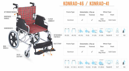Arrex Konrad  46 Premium Folding Wheelchair