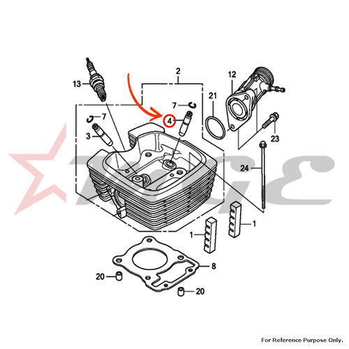 Guide, In. Valve(Os) For Honda Cbf125 - Reference Part Number - #12205-Ksp-305 - Material: As Per Photo