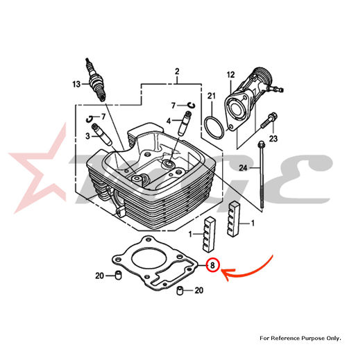 Gasket, Cylinder Head For Honda Cbf125 - Reference Part Number - #12251-Kte-911 - Material: As Per Photo