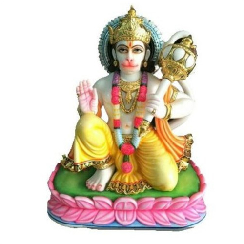 Marble Lord Sitting Hanuman Statue