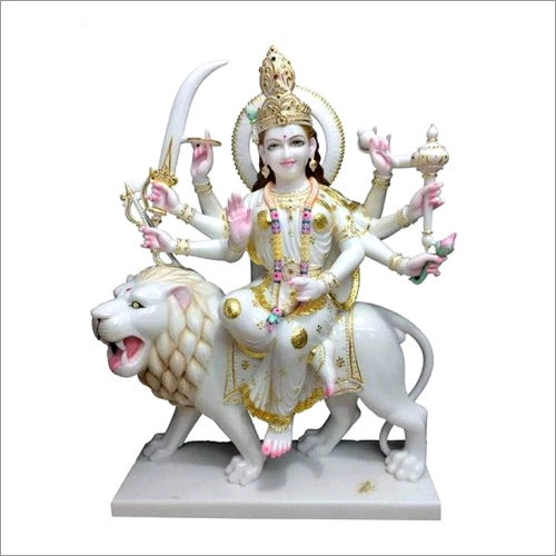 Easy To Clean Durga Maa Marble Statue