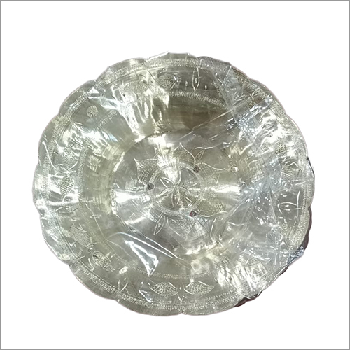 Silver Ethnic Bell Metal Serving Plate