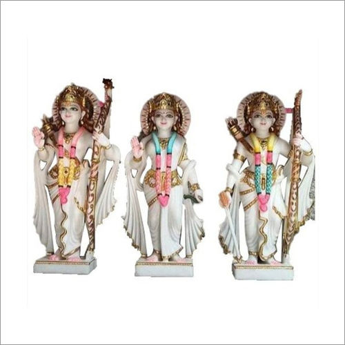 Easy To Clean 3 Feet Marble Ram Darbar Statue