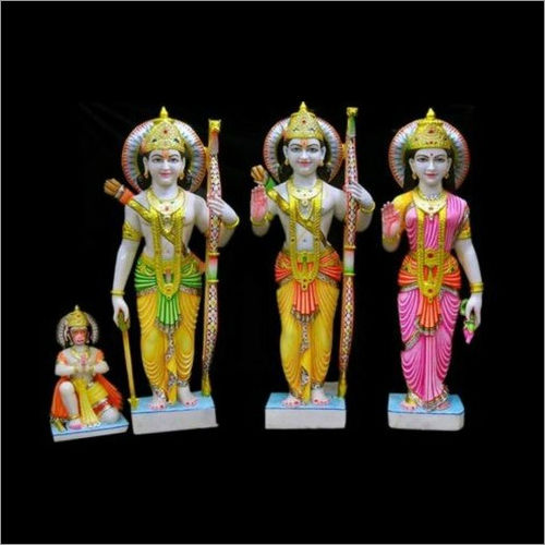 Multicoloure Printed Marble Ram Dawar Statue