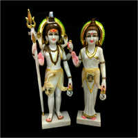 Easy To Clean White Marble Shiv Parvati Statue