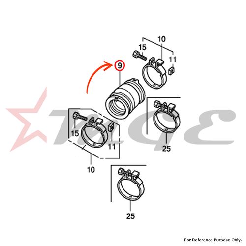 Insulator, Carburetor Head For Honda CBF125 - Reference Part Number - #16210-KTE-910, #16210-KWF-900