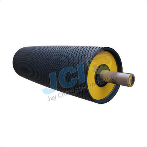 Metal Diamond Shaped Grooved Rubber Conveyor Roller