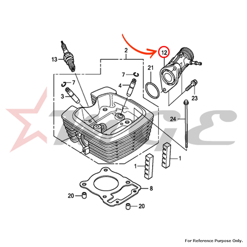 Pipe Comp., Inlet For Honda CBF125 - Reference Part Number - #17110-KTE-910
