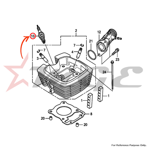 Plug, Spark For Honda CBF125 - Reference Part Number - #31916-KRM-841(CPR8EA-9), #31917-KPH-901(CPR7EA-9), #31906-KTE-911(UR6DC), #31916-KTE-910(UR5DC)