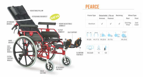 Arrex Pearce Premium Reclining Wheelchair