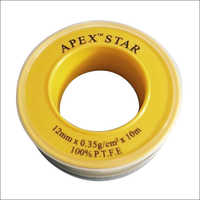 Apex Yellow Ptfe Thread Seal Tapes - Material: Ptfe, Size: 1/2 Inch, Color: White | Features: Double Sided, Length: 19m, Thickness: 0.12mm, Width: 15mm, Working Temp: 370â°c