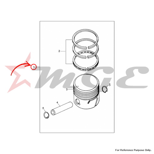 Piston Assembly With Rings For Royal Enfield - Reference Part Number - #500240