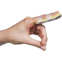 Conxport Spoon Splint - Aluminum Foam Padded, 18x4.5x0.7 Cm, Silver With Blue Padding | Moldable, Lightweight, Cushioned Finger Immobilizer