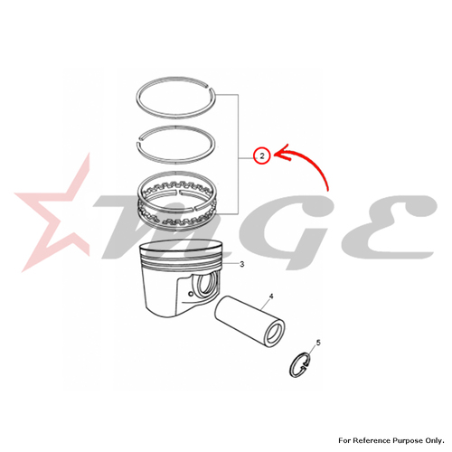 Piston Ring Set - Standard (3 Rings Type) For Royal Enfield - Reference Part Number - #144164/1