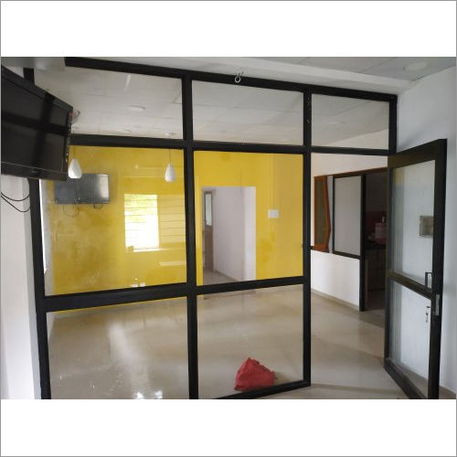 Black Hinged Aluminum Door Partition