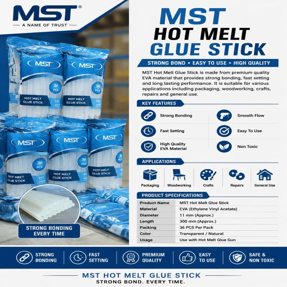 8 Inch Hot Melt Glue Stick - Color: White