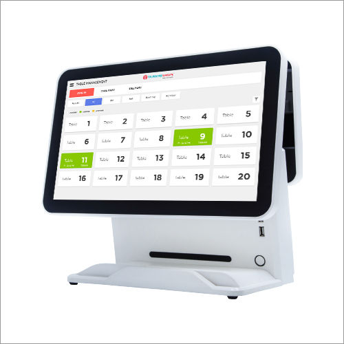 White & Black Pos Touch Screen Departmental Store Billing Machine