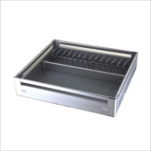 Silver Aluminium Profile Modular Kitchen Basket