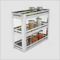 Silver Stainless Steel Bottle Pull Out Basket