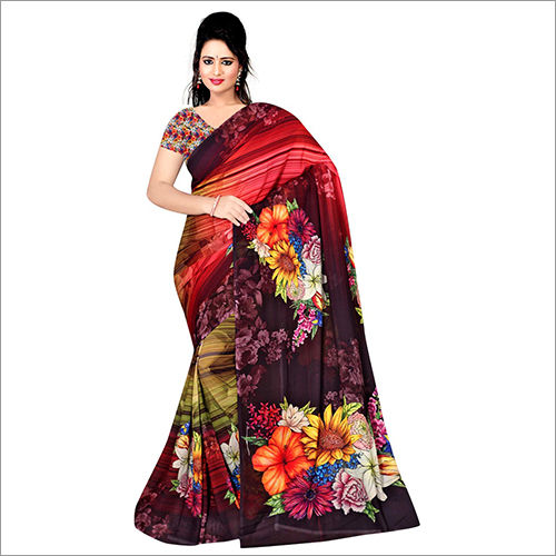 Multicolor Ladies Weightless Georgette Saree