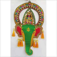 Ganesha Wall Hanging - Handmade Embroidered Design, Multicolor - Available In Different Sizes
