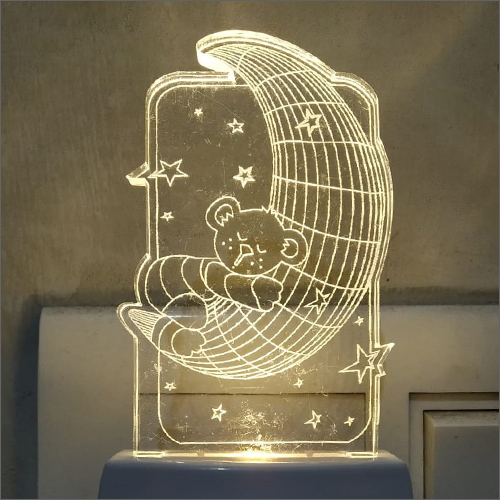 Acrylic 3D Bear Sleeping LED Night Lamp