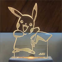 Acrylic 3D Pokemon Pikachu LED Night Lamp