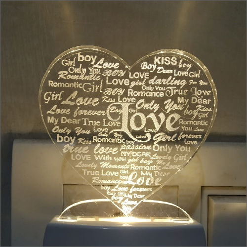 Multi Color Acrylic 3D Heart Led Night Lamp