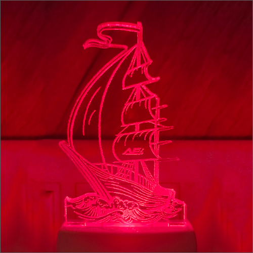 Acrylic LED Ship Red Night Lamp