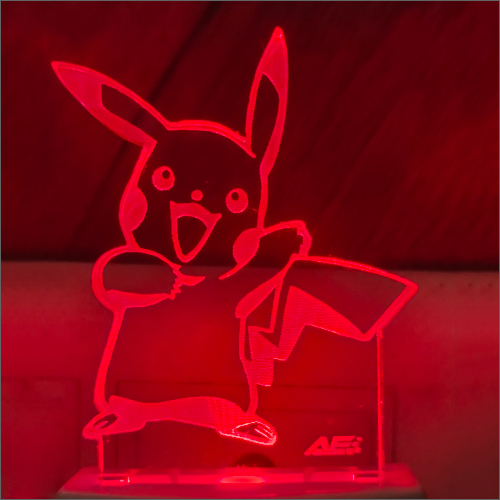 Acrylic LED Pikachu Red Night Lamp