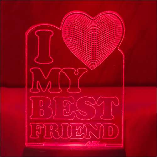 Acrylic LED Best Friend Red Night Lamp