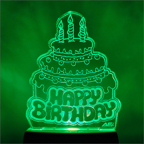 Acrylic LED Happy Birthday Green Night Lamp