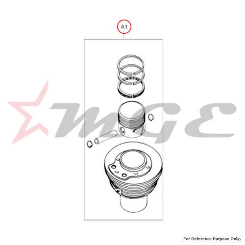Cylinder Barrel & Piston Kit For Royal Enfield - Reference Part Number - #597399