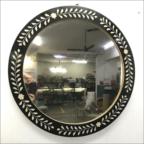 Wooden Round Wall Mirror