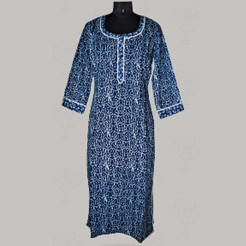 Collared Kurti With 3-4 Sleeve