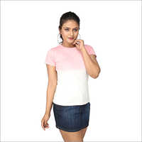 Ladies Crystal Rose Ombre T-Shirt