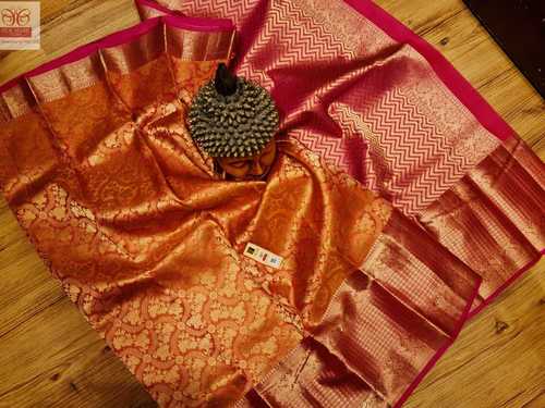 Orange Kanjivaram Pure Silk Saree