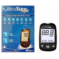 AccuSure Simple Blood Glucometer Machine with 50 Strips