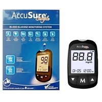 AccuSure Simple Blood Glucometer Machine with 200 Strips Combo Offer