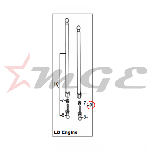 Push Rod Assembly - Exhaust For Royal Enfield - Reference Part Number - #142620/A