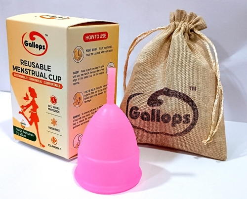Pink Silicone Menstrual Cup
