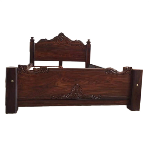 Brown Hard Wooden King Size Double Bed