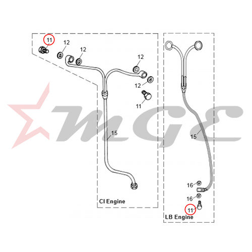 Banjo Bolt Feed - Rocker Oil Pipe For Royal Enfield - Reference Part Number - #510639/a - Material: As Per Photo