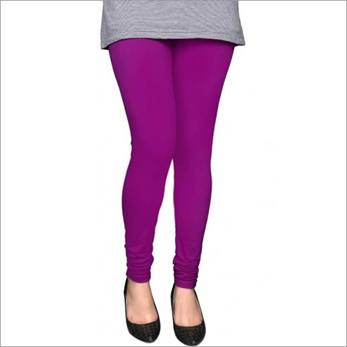 Purple Cotton Leggings - Cotton Material, Casual Dress Type, All Season, Plain Pattern | Cool Dry Feature, Elegant Purple Color
