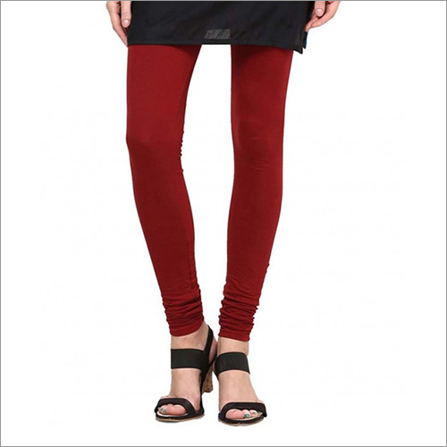Maroon Lycra Leggings - Customized Size, Plain Pattern | Casual Wear for All Season, Versatile and Comfortable Design