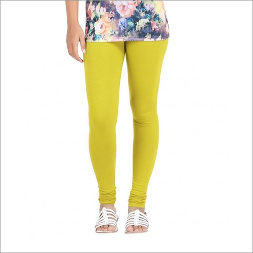 Yellow Lycra Leggings - Customized Size, Yellow Color | Plain Pattern, Casual Dress Type, Suitable for All Season