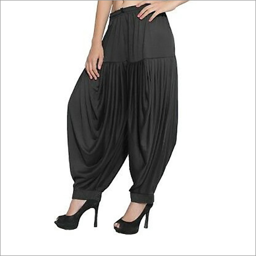Ladies Black Patiala Salwar - Rayon Material Customized Size | Cool Dry Fabric Perfect for Exercise Yoga Dance and Gatherings