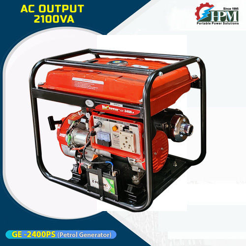 Petrol Generator 2.1 KVA Model GE 2400PS Recoil and Self Start